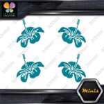 Hibiscus Hawaiian Tropical Flowers Set Pack of 4 MINI SIZE Decals Stickers Vinyl