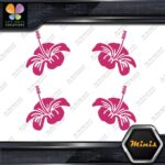 Hibiscus Hawaiian Tropical Flowers Set Pack of 4 MINI SIZE Decals Stickers Vinyl - Image 4