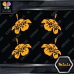 Hibiscus Hawaiian Tropical Flowers Set Pack of 4 MINI SIZE Decals Stickers Vinyl - Image 9