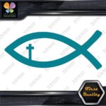 Christian Fish With Cross Inside Religion Faith Symbol Decals Stickers Vinyl - Image 13