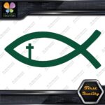 Christian Fish With Cross Inside Religion Faith Symbol Decals Stickers Vinyl - Image 16