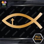 Christian Fish With Cross Inside Religion Faith Symbol Decals Stickers Vinyl - Image 17