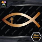 Christian Fish With Cross Inside Religion Faith Symbol Decals Stickers Vinyl - Image 19