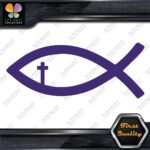 Christian Fish With Cross Inside Religion Faith Symbol Decals Stickers Vinyl - Image 22