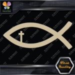 Christian Fish With Cross Inside Religion Faith Symbol Decals Stickers Vinyl - Image 23