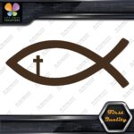Christian Fish With Cross Inside Religion Faith Symbol Decals Stickers Vinyl - Image 24