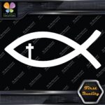 Christian Fish With Cross Inside Religion Faith Symbol Decals Stickers Vinyl - Image 4