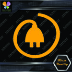 Electric Cars Vehicle Plug Circle Icon EV Hybrid Green Vinyls Decals Stickers - Image 13