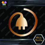 Electric Cars Vehicle Plug Circle Icon EV Hybrid Green Vinyls Decals Stickers - Image 21