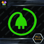 Electric Cars Vehicle Plug Circle Icon EV Hybrid Green Vinyls Decals Stickers - Image 4