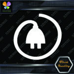 Electric Cars Vehicle Plug Circle Icon EV Hybrid Green Vinyls Decals Stickers - Image 10