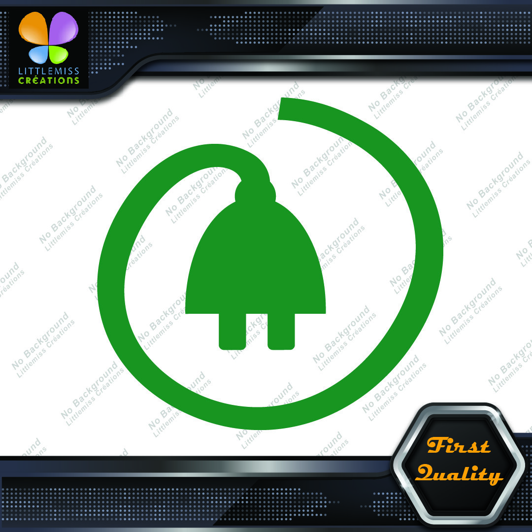 Electric Cars Vehicle Plug Circle Icon EV Hybrid Green Vinyls Decals Stickers 276666931594 Electric Cars Vehicle Plug Circle Icon EV Hybrid Green Vinyls Decals Stickers - Image 1