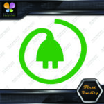 Electric Cars Vehicle Plug Circle Icon EV Hybrid Green Vinyls Decals Stickers - Image 28