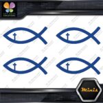Christian Fish Cross Religion Emblem Pack of 4 MINI SIZE Decals Stickers Vinyl - Image 11