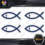 Christian Fish Cross Religion Emblem Pack of 4 MINI SIZE Decals Stickers Vinyl - Image 12