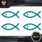 Christian Fish Cross Religion Emblem Pack of 4 MINI SIZE Decals Stickers Vinyl - Image 13