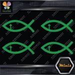 Christian Fish Cross Religion Emblem Pack of 4 MINI SIZE Decals Stickers Vinyl - Image 14