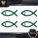 Christian Fish Cross Religion Emblem Pack of 4 MINI SIZE Decals Stickers Vinyl - Image 16