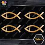 Christian Fish Cross Religion Emblem Pack of 4 MINI SIZE Decals Stickers Vinyl - Image 17