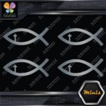 Christian Fish Cross Religion Emblem Pack of 4 MINI SIZE Decals Stickers Vinyl - Image 18