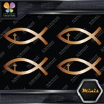 Christian Fish Cross Religion Emblem Pack of 4 MINI SIZE Decals Stickers Vinyl - Image 19