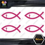 Christian Fish Cross Religion Emblem Pack of 4 MINI SIZE Decals Stickers Vinyl - Image 20
