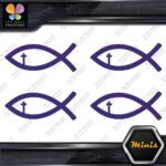 Christian Fish Cross Religion Emblem Pack of 4 MINI SIZE Decals Stickers Vinyl - Image 22