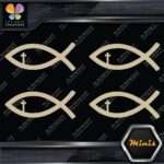 Christian Fish Cross Religion Emblem Pack of 4 MINI SIZE Decals Stickers Vinyl - Image 23