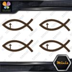 Christian Fish Cross Religion Emblem Pack of 4 MINI SIZE Decals Stickers Vinyl - Image 24