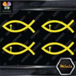 Christian Fish Cross Religion Emblem Pack of 4 MINI SIZE Decals Stickers Vinyl - Image 6
