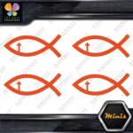 Christian Fish Cross Religion Emblem Pack of 4 MINI SIZE Decals Stickers Vinyl - Image 8