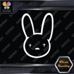 Bad Bunny Head Only Logo Outline Rabbit Cross Eyes JDM Vinyl Decals Stickers - Image 3