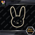 Bad Bunny Head Only Logo Outline Rabbit Cross Eyes JDM Vinyl Decals Stickers - Image 24