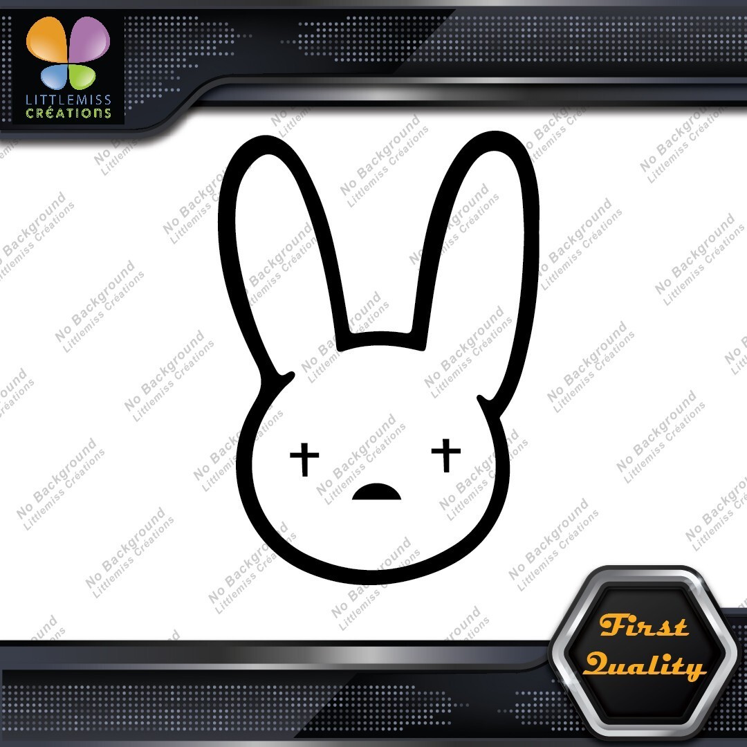 Bad Bunny Head Only Logo Outline Rabbit Cross Eyes JDM Vinyl Decals Stickers 277273213635 Bad Bunny Head Only Logo Outline Rabbit Cross Eyes JDM Vinyl Decals Stickers - Image 1