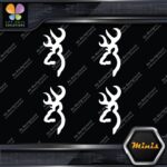 Compatible Browning Buck Head Deer Pack of 4 MINI SIZE Decals Stickers Vinyl