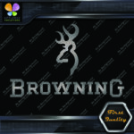 Compatible Browning Deer Head Logo Over Name Hunting Vinyl Decals Stickers - Image 17