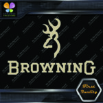 Compatible Browning Deer Head Logo Over Name Hunting Vinyl Decals Stickers - Image 4