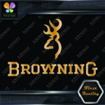 Compatible Browning Deer Head Logo Over Name Hunting Vinyl Decals Stickers - Image 6