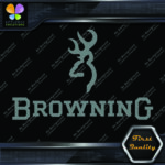 Compatible Browning Deer Head Logo Over Name Hunting Vinyl Decals Stickers - Image 7