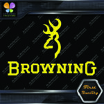Compatible Browning Deer Head Logo Over Name Hunting Vinyl Decals Stickers - Image 8