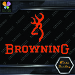 Compatible Browning Deer Head Logo Over Name Hunting Vinyl Decals Stickers - Image 10