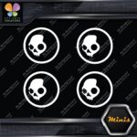 Compatible Skullcandy Head in Circle Pack of 4 MINI SIZE Decals Stickers Vinyl - Image 3
