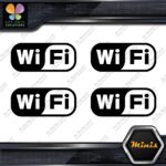 Compatible WiFi Wi-Fi Wi Fi Logo Pack of 4 MINI SIZE Decals Stickers Vinyl