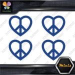 Peace Sign Heart Shape Symbol Love Pack of 4 MINI SIZE Decals Stickers Vinyl - Image 11