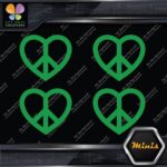 Peace Sign Heart Shape Symbol Love Pack of 4 MINI SIZE Decals Stickers Vinyl - Image 14