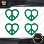 Peace Sign Heart Shape Symbol Love Pack of 4 MINI SIZE Decals Stickers Vinyl - Image 15
