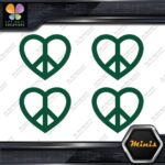 Peace Sign Heart Shape Symbol Love Pack of 4 MINI SIZE Decals Stickers Vinyl - Image 16