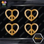 Peace Sign Heart Shape Symbol Love Pack of 4 MINI SIZE Decals Stickers Vinyl - Image 17