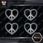 Peace Sign Heart Shape Symbol Love Pack of 4 MINI SIZE Decals Stickers Vinyl - Image 18