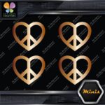 Peace Sign Heart Shape Symbol Love Pack of 4 MINI SIZE Decals Stickers Vinyl - Image 19